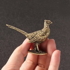 Long Tailed Pheasant Statue Vintage Style Collection Desktop Ornament Miniature