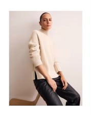 JAEGER CAMEL FUNNEL NECKED WOOL JUMPER WITH CASHMERE SIZE L  BNWT
