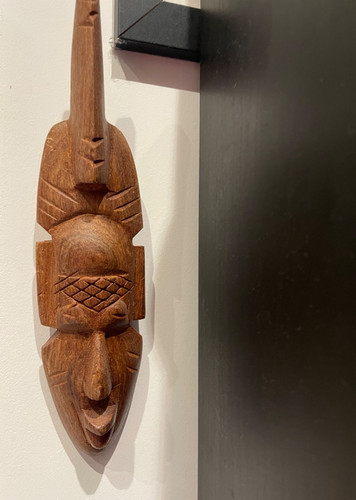 African carved wooden face - carved,