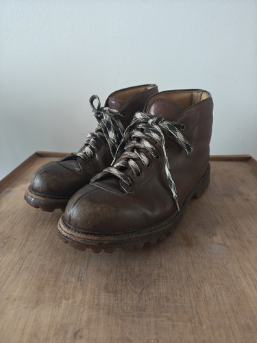 Vintage brown leather hiking - brown,