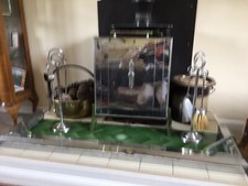 Art Deco fireplace set metal