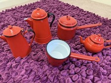 Vintage Red Polish Enamelware