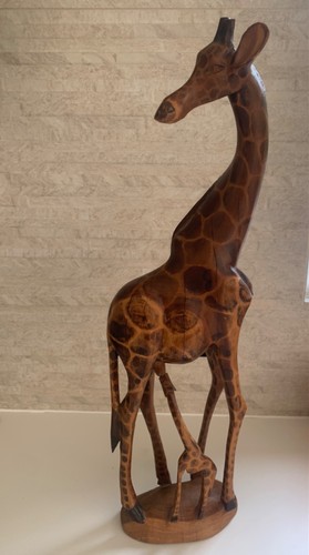 Hand carved wooden giraffe - hand-carved,