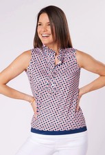 Swing out Sister Golf Leona Frill Sleeveless top In Jumping Beans UK Medium 