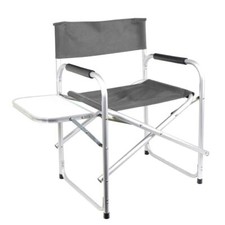 Camping Directors Chair Folding Alloy Strong Sturdy Caravan Motorhome Grey