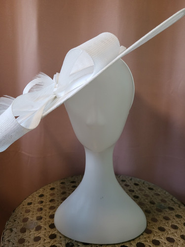White wide brim wedding formal - wedding,