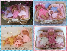 *4* BABYDOLL HANDKNIT DESIGNS KNITTING PATTERNS CBSu2 FOR 5 & 8" BERENGUER DOLLS