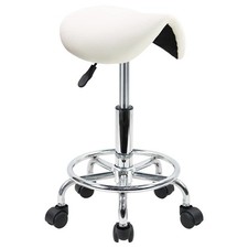 Saddle Stool with Foot Rest PU