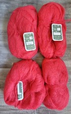 Lot of 4 Skeins Vintage Reynolds No. 1  85% Mohair 15% Vinyan DK Yarn Pink Red 