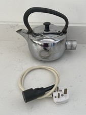 Vintage Swan Chrome Electric Kettle Model CH103a 50s 60s Prop Kitchen Working