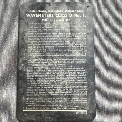 Wavemeter class 1 mk - no.,