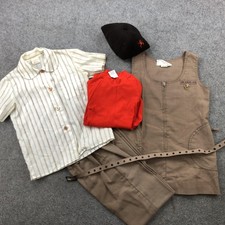 Vintage Girl Scouts Brownie Uniform Lot Girls Size 6 Dress Pants Shirt Hat Belt