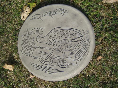 Garden stepping stones heron - garden,