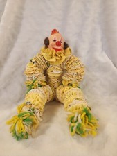 Vintage Clown Doll Andy Pandy Hand-made Fabric Dolls, Gift For Clown Collector,