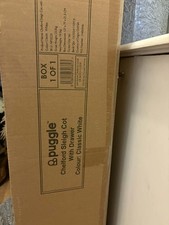 White Sleigh Cot With Drawer