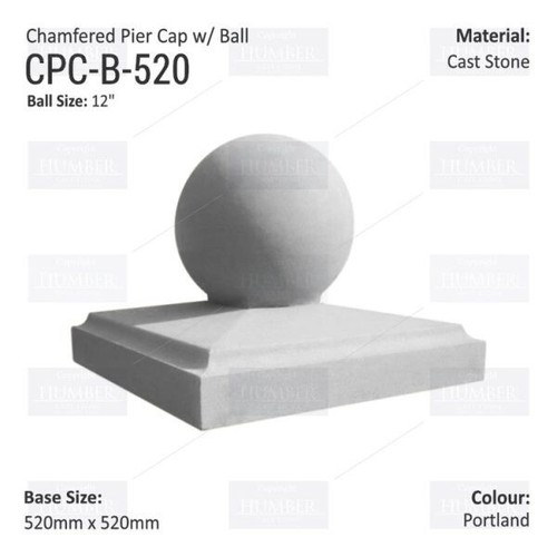 Cast stone chamfered pier - cast, cap