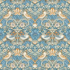 William Morris Design Strawberry Thief Wallpaper Denim Spice Paste The Wall