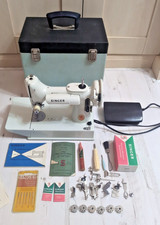 White Singer Featherweight 221k With Original Case, Manual & Accessories 1964