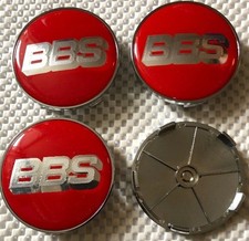 4x BBS Alloy Wheel Hub Centre Cap Set of 4 Center Caps Brand New 68mm Red Silver