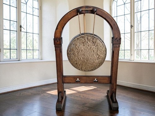 Antique gothic revival gong - gothic,