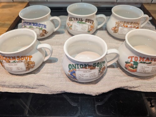 Vintage soup bowls with - vintage,