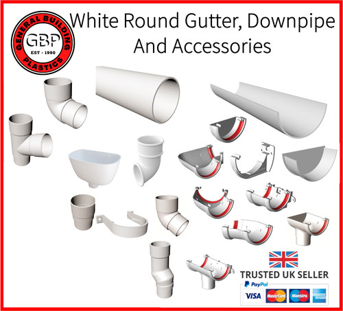 Half round white - white, 112mm