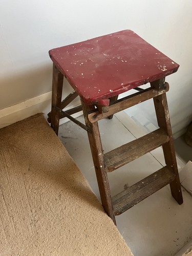 Vintage 50s small wooden step - wooden,