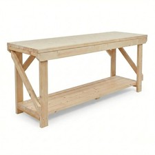 Wooden Workbench With Wheels