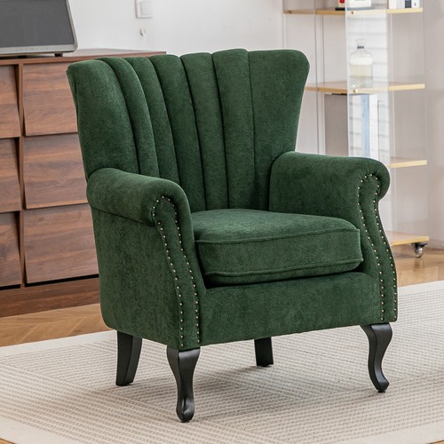 Chenille fireside armchair - chenille,