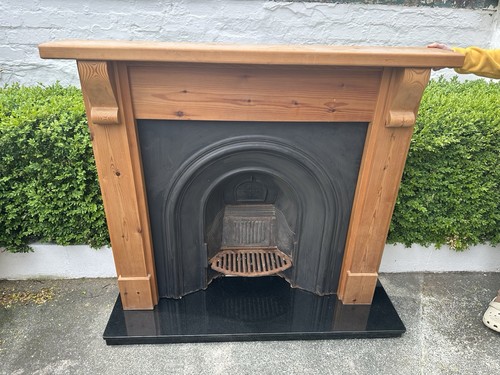 Cast iron fireplace - , with