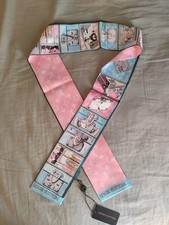Louis Vuitton Silk Bandeau Scarf Pink Blue Trunks Monogram Limited Edition