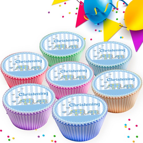 Blue baby boy christening - boy,