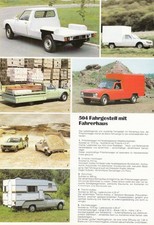 Peugeot 504 Flatbed Pickup Pick Up Brochure Brochure 1981 47