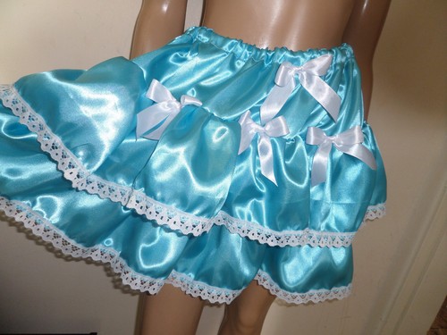 Adult sissy turq blue frilly - ,