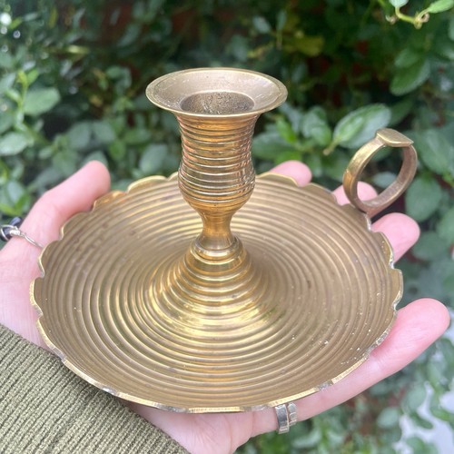 Vintage chamberstick brass - chamberstick,