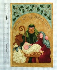 Christmas Fabric Panel/Block/Sq Patchwork/Quilting 'Nativity/ Christian'