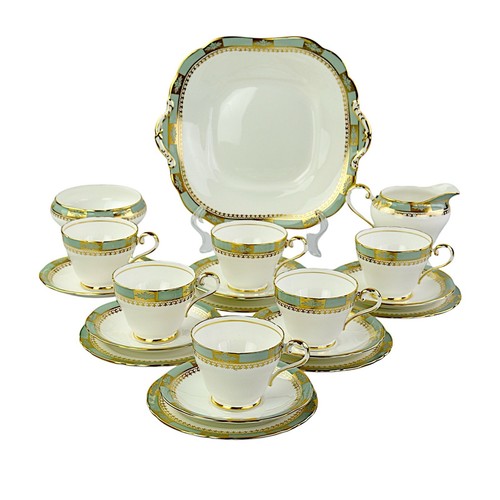 Aynsley tea set turquoise - tea, and