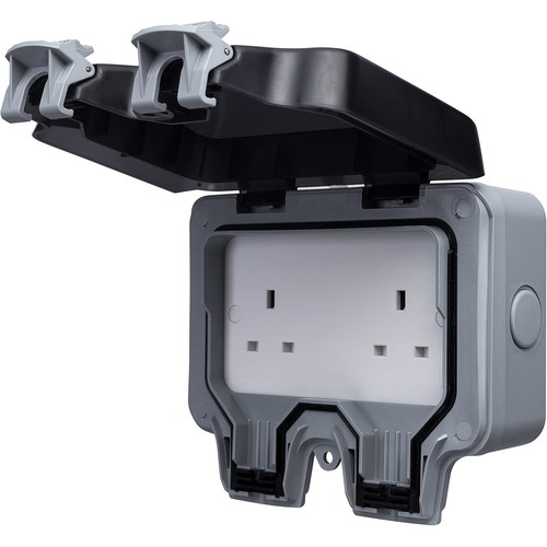 Gang outdoor socket ip66 - bg,