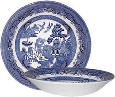 SET OF 6 BOWLS 20 cm CHURCHILL BLUE WILLOW SOUP GRAVY DINNER LUNCH BOWL 