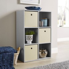 Grey Storage Cube 6 Shelf