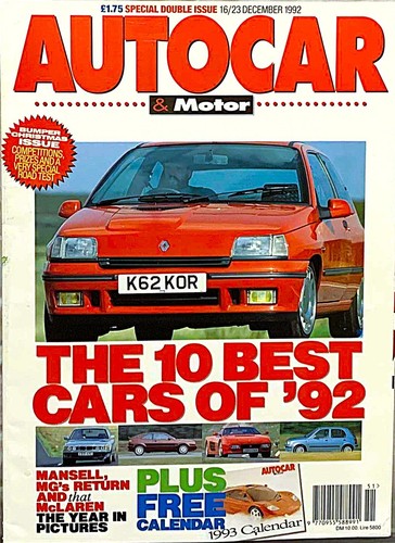 Autocar magazine dec 92 - autocar,
