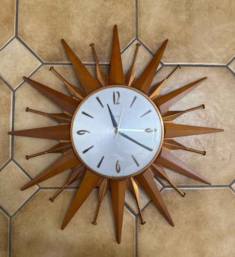 Metamec sunburst clock rust - sunburst,