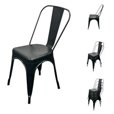 Black metal dining chairs - black,