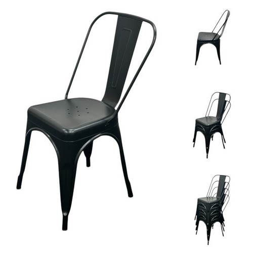 Black metal dining chairs - dining,