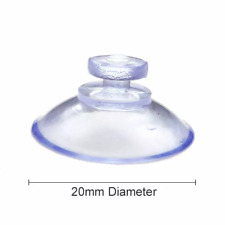 New 10 x 20mm Round Button Suction Cups/Pads Window Suckers Clear Rubber/Plastic