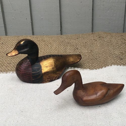 Pair vintage wooden mallard - pair,