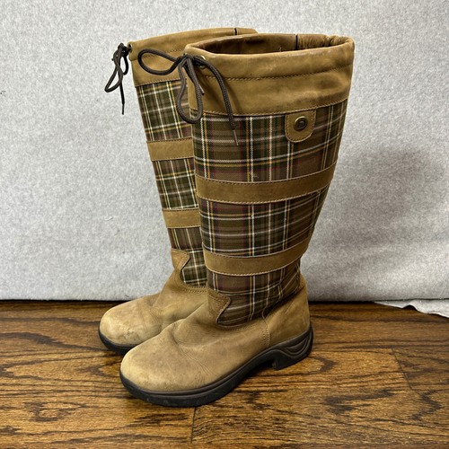 Dublin plaid river boots brown - plaid,