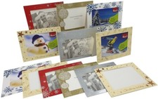 6 x Christmas Photo Frame Cards & Envelopes Personalised any Family Picture 