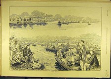 Original Old Antique Print
