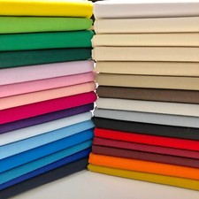 Plain Solid 100% Cotton Fabric Sheeting Craft 60" 150cms Wide 150GSM 30+ Colours